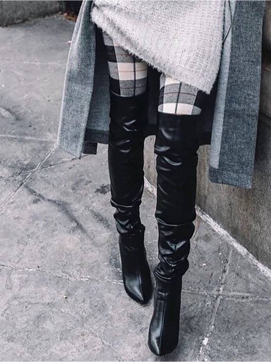Fashion Nova Shoes - Fashion Nova Black Over-the-Knee Slouchy Leather Boots